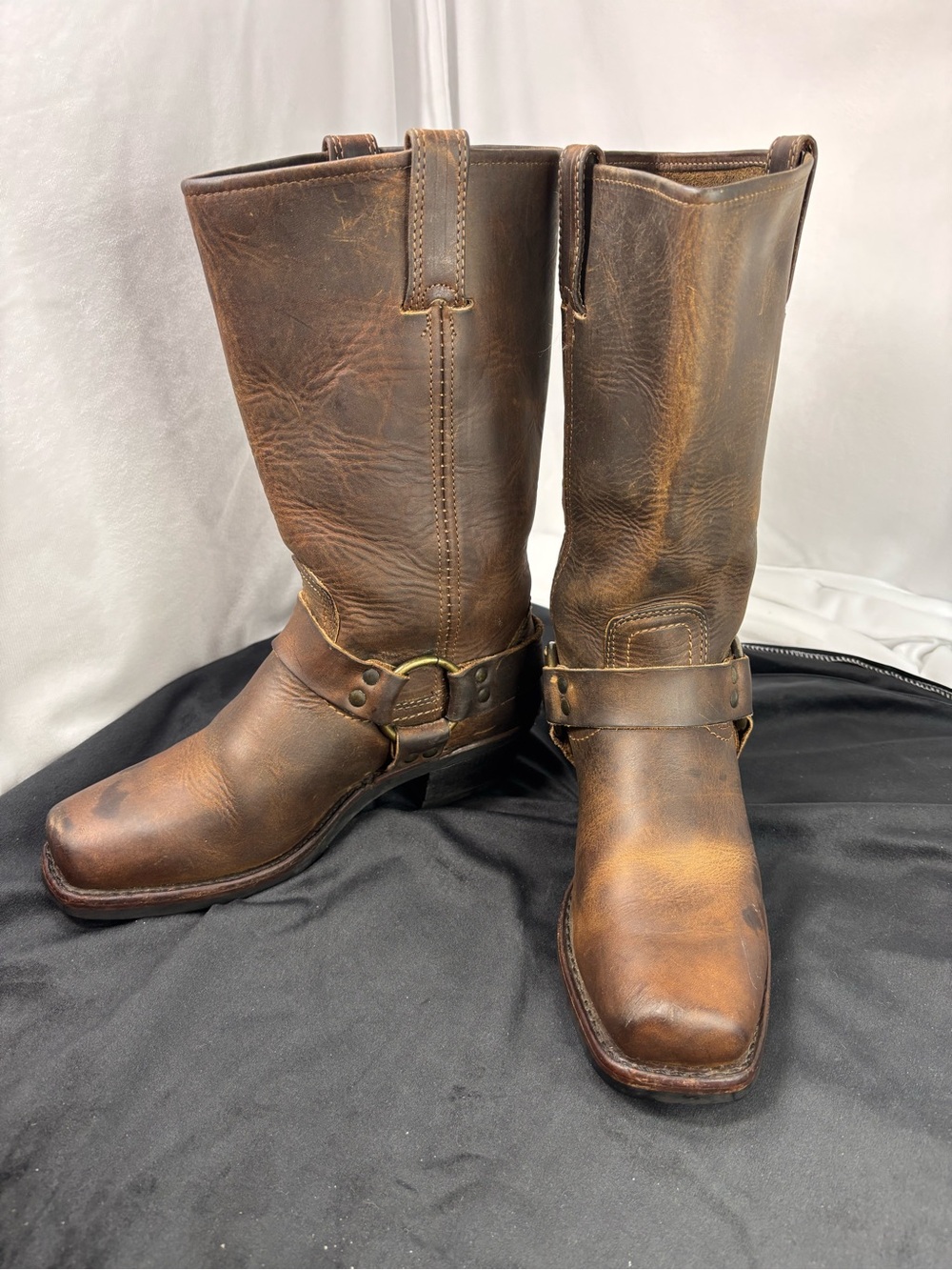 FRYE Harness 12R Brown Distressed Leather Boots Women’s Size 7.5 M - Picture 6 of 8